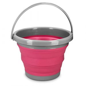 Navaris Seau Pliable 5L - Seau Portatif Usage Intérieur et Extérieur - Rangement Rétractable Idéal pour Camping Pêche Ménage Lessive Jardinage (SX-Commerce, neuf)