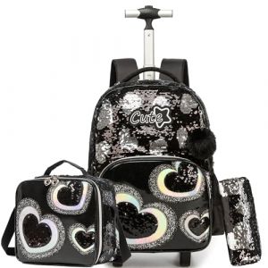 HTgroce Cartable a Roulette Fille, Sac Dos roulettes pour Filles Primaire Scolaire cm1 (Lldaily EUR, neuf)