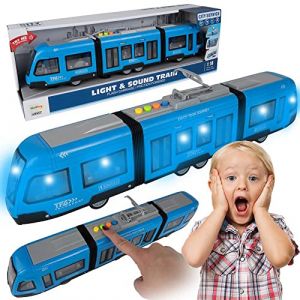 Maplay - Jouet de tramway avec moteur à friction - Lumière et son - Véhicule urbain avec porte ouvrante - Modèle 1:16 - Pour enfants à partir de 3 ans (TimboSeller, neuf)