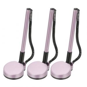 PATIKIL 3 Stylos sécurisés avec chaîne adhésive et support stylo sécurité, Stylos comptoir réception Recharges stylo à encre noire pour bureau Fournitures bureau à domicile, Violet (PATIKIL UK, neuf)