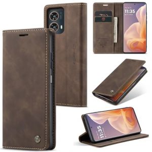 WJXEXRS Coque pour Motorola Moto G85 5G, Etui Premium Housse en Cuir Pochette Protection Portefeuille, Rabat Clapet Case, Pliable Support Porte Carte Magnétique Étui pour Motorola Moto G85 5G - Café (WJXEXRS, neuf)