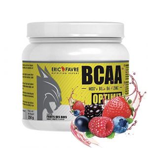 BCAA OPTIMIZ - Acides Amin&eacute;s BCAA 2.1.1 enrichis en Vitamine B + Zinc, Aide &agrave; R&eacute;duire la Fatigue - 250g - Saveur Fruits des Bois - Eric Favre (Eric Favre - Boutique Officielle, neuf)