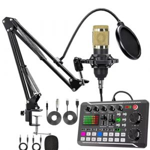 Carte Son En Direct Avec Effets De Mixage Dj Et Changeur De Voix, Mixeur Audio De Carte Son En Direct F998, Carte Son Changeur De Voix À Lumière Led, Carte De Mixage Sonore Professionnelle (B) (Qianshun store, neuf)