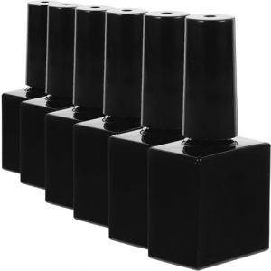 IWOWHERO Lot de 6 Flacons Rechargeables en Verre pour Vernis Gel 10 Ml Petits Flacons Noirs Plats avec Pinceau Int&eacute;gr&eacute; &Eacute;tanches et Adapt&eacute;s au Stockage et Transport de Vernis &agrave; Ongles (Ssaaya, neuf)