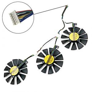 iHaospace PLD09210S12HH Video Card Ventilador for ASUS Strix Raptor GTX 980Ti R9 390X R9 390 GTX 1060 GTX 1070 GTX 1080 RX480 88mm 6 pin Graphics Card Cooler Cooling Fans (iHaospace, neuf)