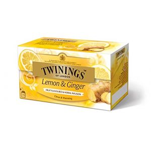 Twinings citron et gingembre, 25 sachets de 1,5 g, 37,5 g, paquet de 3 (3 x 38 g) (Good4 you, neuf)