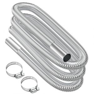 URAQT Tuyau d'échappement, 300cm Portable Flexible Tuyau d'échappement en Acier Inoxydable avec 2 Colliers en Acier IOnoxydable, Tuyau d'Echappement de Voiture(25mm) pour Chauffage Diesel Voiture (HAPPYSALLER, neuf)