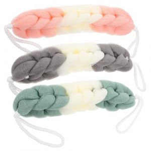 VILLFUL 3 pi&egrave;ces &Eacute;ponges de Bain Exfoliantes Longues Loofahs Confortables pour Corps avec Lani&egrave;re Accessoires Salle de Bain Compact pour Adultes &Eacute;ponge Massage et Gommage Corps (WANHALA, neuf)