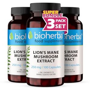 Lion’s Mane (Hericium erinaceus) – 300 Gélules de 220 mg | Extrait de champignon crinière de lion – par BIOHERBA (Bioherba Reichenbach GmbH, neuf)