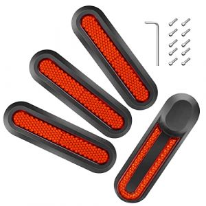Ainiv 4PCS Couverture de Roue de Scooter, Trottinette Roue Couverture R&eacute;flecteur Bande Caches R&eacute;fl&eacute;chissant de Roue Arri&egrave;re Trottinette Xiaomi pour Xiaomi M365, Pro, 1S, Essential, Pro2, Mi3 (Rouge) (HUAYOTO, neuf)
