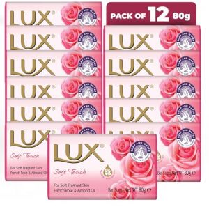 Lot de 12 savons doux au toucher avec huile de rose française et d'amande 80 g (OptimShip, neuf)