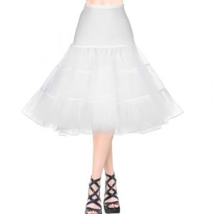 AYBUY Jupe Jupon Femme,Jupon années 50 Vintage en Tulle Rockabilly Petticoat en Tulle Taille Élastique,Rétro Jupe Tutu Femmes Rétro Années 80 Fête Halloween Carnaval Costume de Fête,Blanc,XL (withchance, neuf)