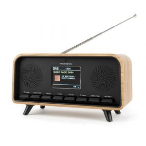 THOMSON Radio-r&eacute;veil Vintage Dab+/FM, Enceinte Bluetooth, Lecteur MP3 USB, AUX, Design Bois &Eacute;l&eacute;gant, Double Alarme, Horloge Num&eacute;rique - RT850DABBT (GamesJ, neuf)