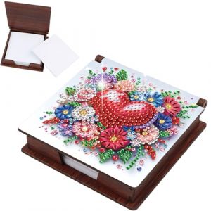 JISHSHAY C&oelig;ur Diamond Painting Bo&icirc;te &agrave; Notes Fleur Diamant Painting Bo&icirc;te pour Bloc-notes Peinture Diamant Kit Broderie Point de Croix Puzzle Adulte Bricolage Note Box, avec 160 Feuilles de Papier (PUTIBUTUI-EU, neuf)