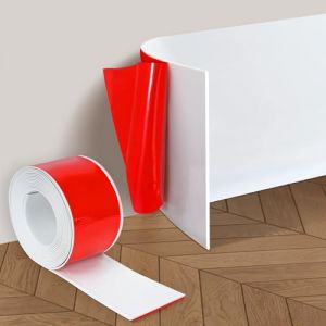 Plinthe souple autocollante en PVC - 10 cm x 3 m - Blanc - Plinthe plate flexible - Autocollant - Pour salon, chambre &agrave; coucher, cuisine (gzhzsm-shop, neuf)