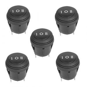 5pcs type de commutateur rond interrupteur à bascule noir 10A/125V 6A/250V SPST 3 broches 3 position ON/OFF/ON encliquetable dans le mini bateau étanche Interrupteur à bascule pour voiture/bateau (Janfcal-eu, neuf)