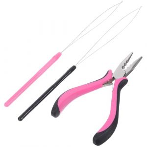 Didiseaon Outil Professionnel 3 Pi&egrave;ces pour Extensions de Cheveux, Pince Multifonctionnelle en Alliage Nickel-fer, Compatible Micro-extensions et Extensions &agrave; Anneaux, Kit Compact pour Pose (Merkowski, neuf)