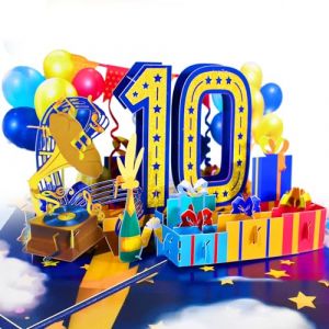 GREETING ART Carte d'anniversaire 3D, carte pop-up pour un anniversaire de 10 ans, cartes pop-up 3D, carte d'anniversaire de mariage, les amoureux, les parents (GREETING ART, neuf)
