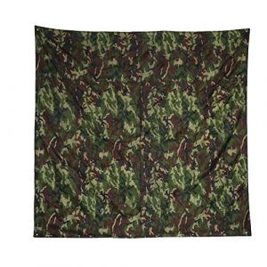 Nimomo Bâche de Tente Anti-Pluie Camouflage Bâche de Tente Anti-Pluie extérieure Abri de Tente léger Portable (2 * 2 m) pour la pêche en Plein air Camping randonnée (Chenerek, neuf)