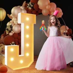 Lettre J géante lumineuse à DEL de 120 cm, panneau lumineux en mosaïque pour chapiteau, lettres LED pour Saint-Valentin, anniversaire, Noël, Nouvel An (VerveVoyageStore, neuf)