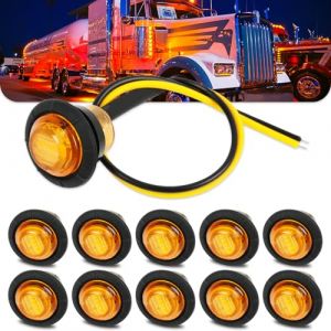 DREAMIZER 3/4 Pouces Feu De Position Latéral Feu De Position Latéral Led Rond pour Remorque Van Caravane Bateau Camion Camping-Car Voiture Bus, 10 Pièces (WQ Fashion Mall, neuf)