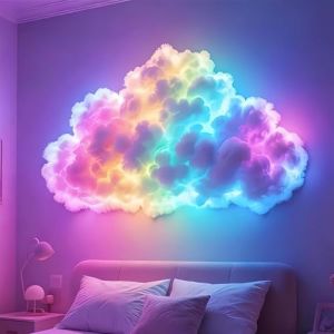 SAYEYBU Plafonnier Nuage LED 3D, sans Fil USB, Pr&ecirc;T &agrave; l'emploi, Synchronisation Au Rythme De La Musique, Un Cadeau Parfait pour Sublimer Votre Chambre Ou Votre,A,500cm (SHAYEYOU, neuf)