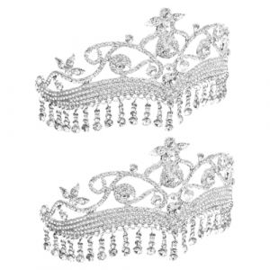 Beaupretty 2 Pièces Couronne De Mariage Mariage Diadème De Mariée Cristal Diadème De Mariée Femmes Diadème Diadème De Mariage (lorianca, neuf)