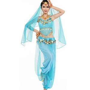 Astage Femme Sportswear Danse Wears Halter Top Harem Pantalon Sarouel Vêtements Bleu Ciel (Dance voice, neuf)