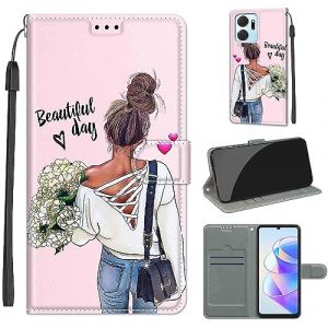 SIENIANLINE Coque pour Honor X7A, Coque Honor Play 7T,Etui Protection Housse Premium en Cuir de Portefeuille en Cuir Fermeture Magn&eacute;tique Flip Case pour Honor X7A / Honor Play 7T (DIKAS, neuf)