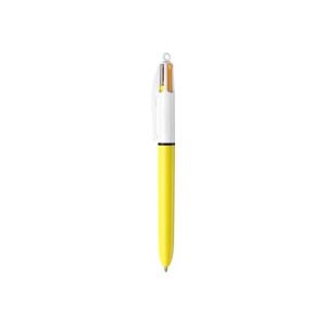 BIC - 1 Stylo 4 Couleurs Sun - Pointe moyenne 1 mm - (violet + rose + orange + jaune fluo) (Papeterie Libellus, neuf)