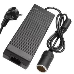 Convertisseur de tension 220 V vers 12 V : 180 W/15 A Adaptateur secteur pour voiture, onduleur, ventilateur intégré avec adaptateur prise allume-cigare, pour glacière, réfrigérateur de voiture (180 (BAOBAOBAOB, neuf)