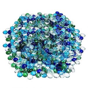 Hiziwimi 800Pcs coloré billes plates Galets de verre décoratifs, 17-20MM perles de verre plat lisse, 8LB, décoration pour aquarium, cailloux jardin exterieur, petit cailloux decoratif pour vase (Adwikoso Direct, neuf)