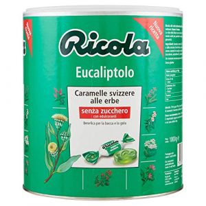Ricola Bonbons balsamiques aux herbes, sans sucre, arôme eucalyptol - Pot de 1 kg (ITD Store, neuf)