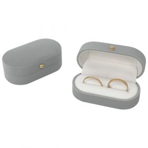 Boîte à Alliance Mariage- Porte-Alliance Grise Légère & Lisse Artisanale - Avec Coussin pour Proposition, Mariage & Stockage Quotidien (Secret Dream, neuf)