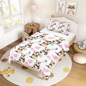 Morbuy Parure de Lit 90x190 Enfant - Panda Housse de Couette 90x190 et Taie d'oreiller 40x60 cm - Dessins animés Housses de Couettes Enfant Doux Ensemble de Literie en Microfibre (Morbuy, neuf)