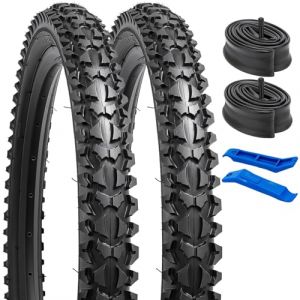 YUNSCM 2-PCS 20 Pouces Montagne V&eacute;lo pneus 20x2.125/57-406 and 20 Pouces V&eacute;lo Chambre &agrave; air Schrader Valve Compatible with 20x2.0 20x2.10 20x2.125 20x2.15 Bike pneus and Chambre &agrave; air (Y-411) (YunSCM Direct, neuf)
