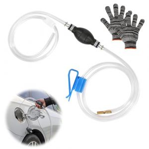 HURODZ Pompe &agrave; essence manuelle - Pompe &agrave; siphon - 8 mm - Avec tuyau de 2 m - 2 colliers de serrage - Portable - Pompe de transfert - Pompe d'aspiration - Pour essence, diesel, huile, eau (huanrongfuwu, neuf)