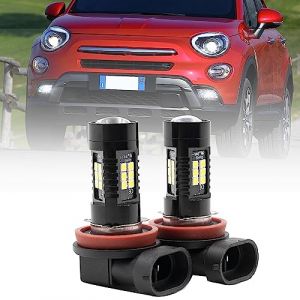 NSLUMO PAIRE LAMPE ANTIBROUILLARD H8 LED CANBUS pour Fiat 500x 334 2014-up AUCUNE ERREUR 2x Xénon Blanc H8 H11 Ampoule LED Antibrouillard Conduite Lumière (Nslumo Autolight, neuf)