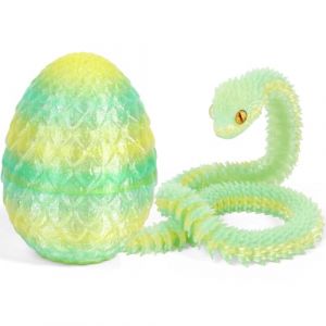Joycabin Jouet serpent imprim&eacute; 3D, &oelig;ufs de serpent de P&acirc;ques, &oelig;ufs de dragon, &oelig;ufs de serpent, &oelig;ufs de serpent de P&acirc;ques, animaux imprim&eacute;s en 3D, jouets pour enfants, cadeaux de bureau, d&eacute;coration de (XINYI-EU, neuf)
