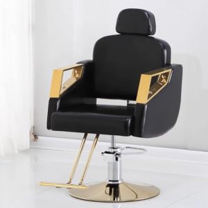 PA-DABAOO Fauteuil De Barbier Inclinable, Fauteuil De Coiffeur Confortable Avec Éponges, Fauteuil De Shampoing Professionnel Inclinable, Hauteur Réglable, Rotation À 360 Degrés,Noir (Panda-Dabaoo, neuf)