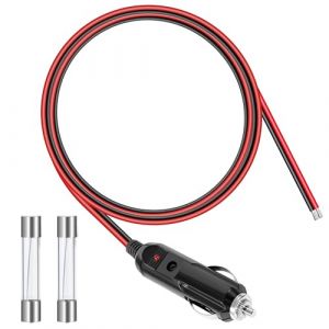 GUNGY Prise Allume Cigare 12 V/24 V Rallonge Allume Cigare 1M 14 AWG Câble d'extension Adaptateur Allume-Cigares avec Fusible 15A pour Voiture Camion Bateau (Aprilbee, neuf)