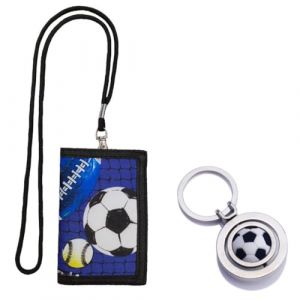 JYNVO Portefeuille d'Enfant + Porte - Clés Thème Foot (ROBFLOR MARKET CARS, neuf)