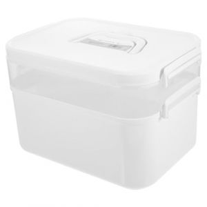 SEWACC Bo&icirc;te &agrave; Outils de Manucure Portable Blanche Coffret de Rangement Multi-Couches pour Kit Ongles Bo&icirc;te Professionnelle Poign&eacute;e Trousse Pratique pour Vernis &agrave; Ongles et (Quick Research Sha, neuf)