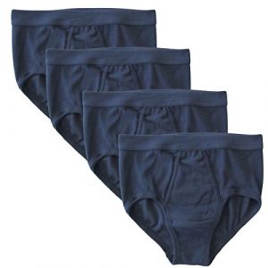 HERMKO 3240 Lot de 4 Slip Homme avec Ouverture Fine côte en 100% Coton Biologique Lavable à 60°C - Beaucoup Couleurs, Taille:2 (S), Couleur:Bleu foncé (HERMKO, neuf)