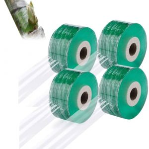 Greffage Ruban Transparent, Greffage Ruban, Rubans de Greffage Auto Adhésif, 4 Rouleaux 3cm Ruban de Pépinière, Ruban de Réparation pour Plantes, Film Transparent Extensible, Butyeak (Vert) (Crossenn, neuf)