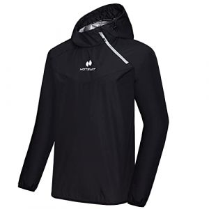 HOTSUIT Costume Sauna Hommes Pantalon Veste Perte de Poids Séance de Gym Sweat Suits Vêtements de Sudation Combinaison Sudation Survêtement Sauna Noir-5XL (HOTSUIT, neuf)