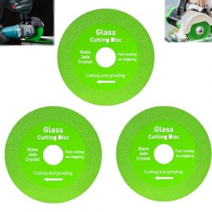 3 Pi&egrave;ces Disque Diamant, 125 x 22,23 mm, Disque Diamant Professionnel, Disque Coupe Verre, Disque &agrave; Tron&ccedil;onner Verre, Jade, Cristal, Bouteilles de Vin, C&eacute;ramique, Granit (Vert) (heqiwen, neuf)