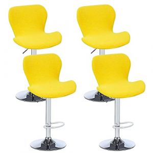 Levoberg 4PCS Housse de Tabouret de Bar Incurv&eacute; Extensible Housse de Chaise de Bar avec Dossier Elastique Couverture Tabouret Haute de Cuisine Jaune (Levoberg-EU, neuf)