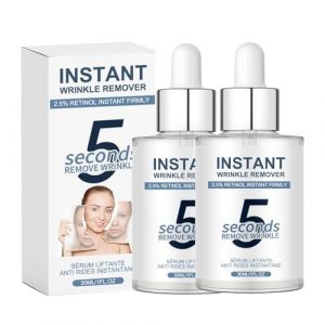 S&eacute;rum Anti-Rides 5 Secondes,Wrinkle Power,Serum Combleur De Rid&eacute;s Immediat,S&eacute;rum Anti-Rides Instantan&eacute;e,Liftante Anti Rid&eacute;s Instantan&eacute;,Filling Effet Imm&eacute;diat,Serum Hydratante Visage Homme Femme (2pc) (BaiYuZ, neuf)