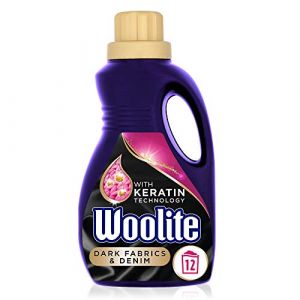 Woolite Lessive liquide - 750 ml - Pour tissus foncés et denim - Lavage à la main et en machine - Ravive les couleurs et empêche le ternissement - 12 lavages (The Marvellous Group, neuf)